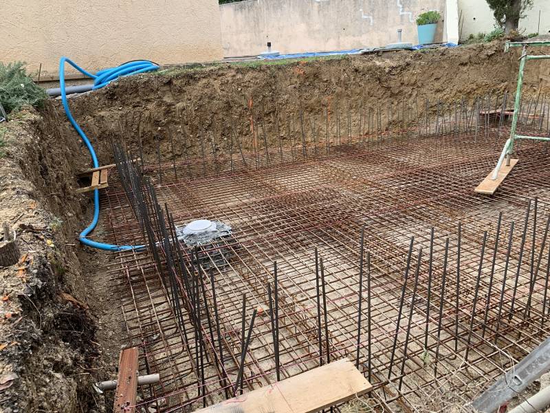 Ferraillage d'une piscine creusée